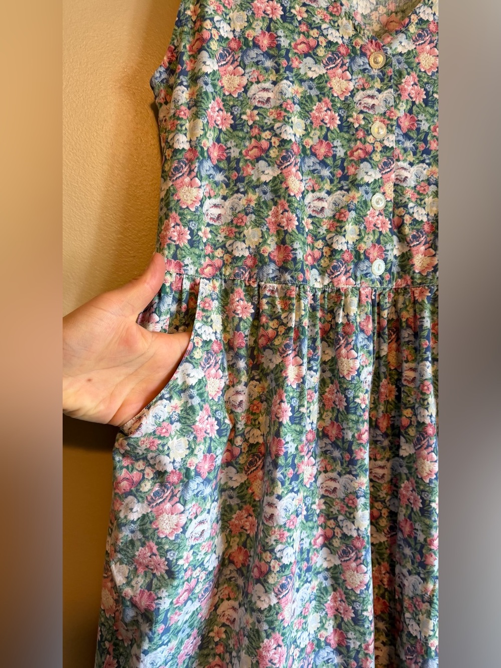 Vintage 90’s Lady Footlocker 100% Cotton Cottagecore Teachercore Dress - Picture 3 of 11